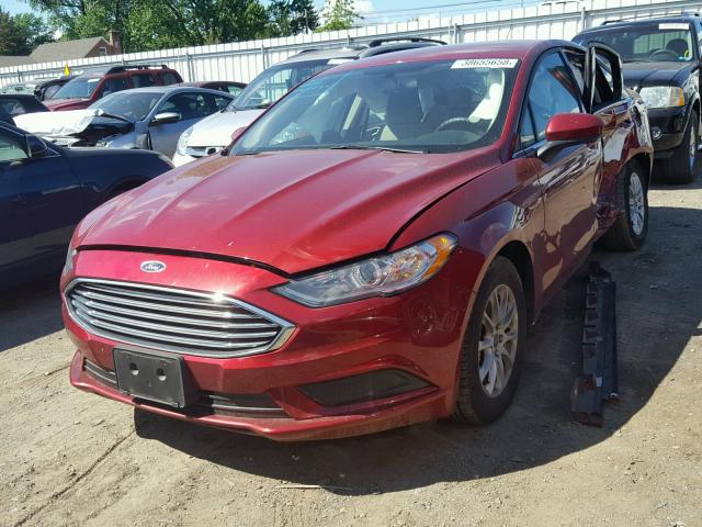 3FA6P0G77HR333287 - 2017 FORD FUSION S RED photo 2