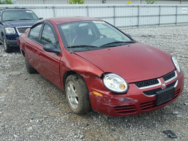 1B3ES56CX4D537926 - 2004 DODGE NEON SXT RED photo 1