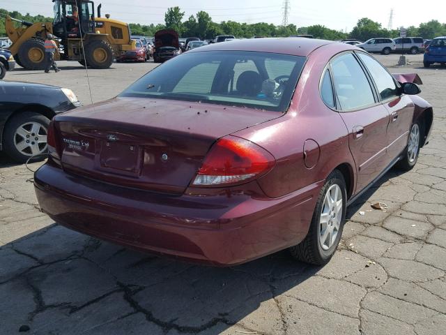 1FAFP522X4G145650 - 2004 FORD TAURUS LX MAROON photo 4