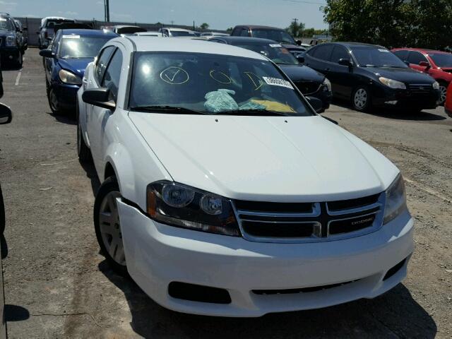 1C3CDZAB8CN274757 - 2012 DODGE AVENGER SE WHITE photo 1