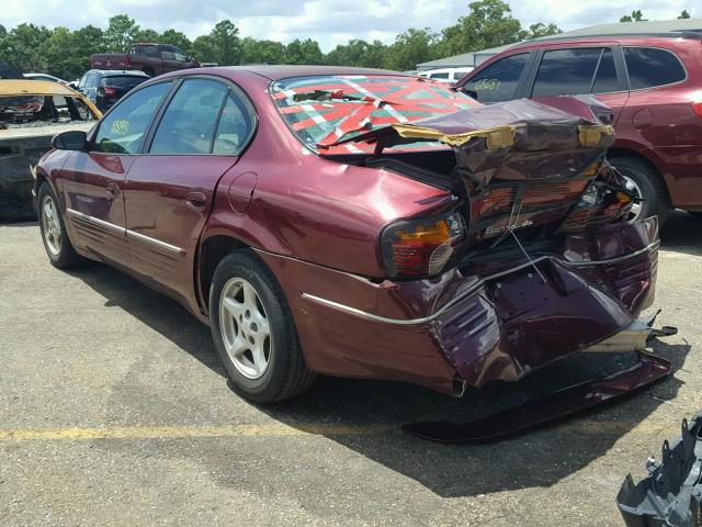 1G2HX54K314242934 - 2001 PONTIAC BONNEVILLE MAROON photo 3