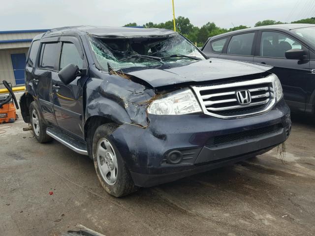 5FNYF3H2XCB002594 - 2012 HONDA PILOT LX BLUE photo 1