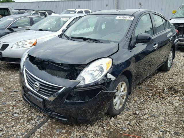 3N1CN7AP2EL839292 - 2014 NISSAN VERSA SV BLACK photo 2