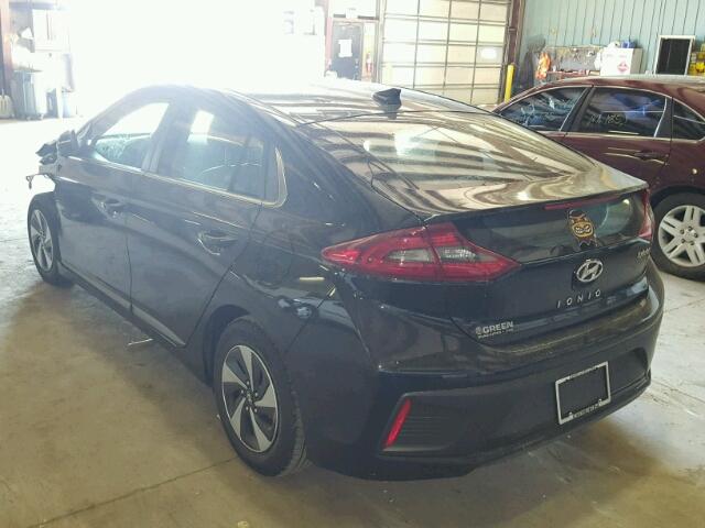 KMHC75LC3HU041010 - 2017 HYUNDAI IONIQ SEL BLACK photo 3