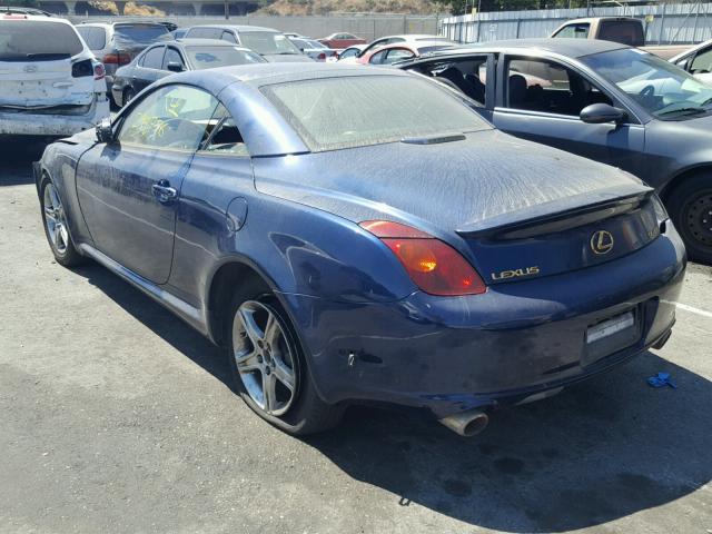 JTHFN48Y730037823 - 2003 LEXUS SC 430 BLUE photo 3