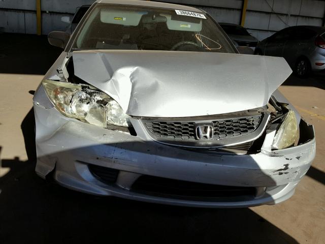 1HGEM22195L067179 - 2005 HONDA CIVIC DX V SILVER photo 9