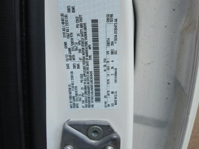 1FMCU9J90EUB30505 - 2014 FORD ESCAPE TIT WHITE photo 10