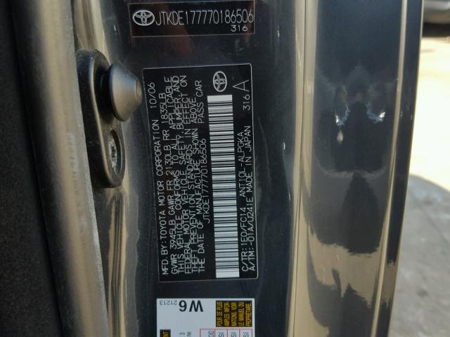 JTKDE177770186506 - 2007 TOYOTA SCION TC 黑色 照片 10