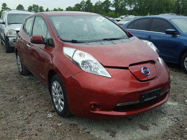 1N4AZ0CP2FC301241 - 2015 NISSAN LEAF S MAROON photo 1