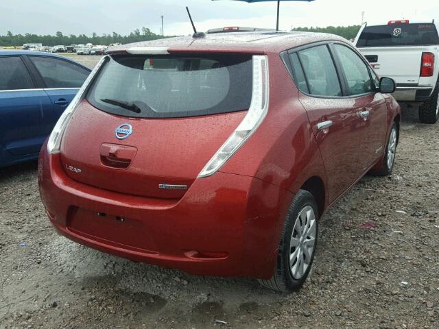 1N4AZ0CP2FC301241 - 2015 NISSAN LEAF S MAROON photo 4