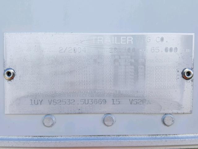 1UYVS25325U366915 - 2005 UTILITY TRAILER WHITE photo 10