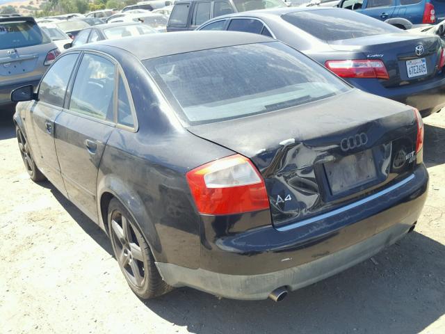 WAUJC68E62A184126 - 2002 AUDI A4 1.8T BLACK photo 3