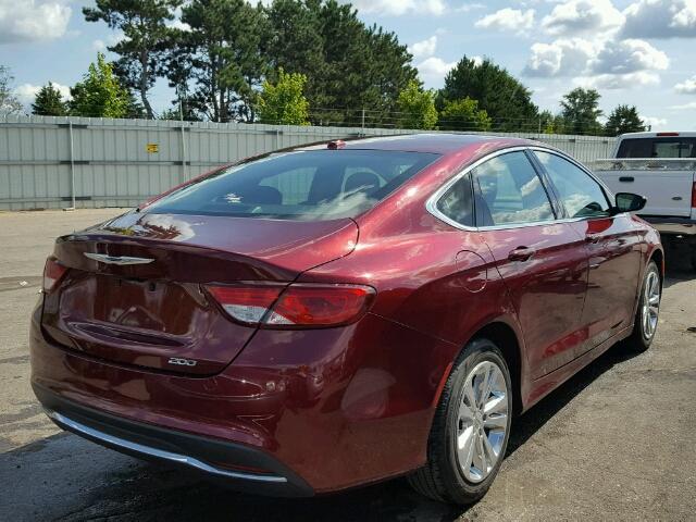 1C3CCCAB2FN639681 - 2015 CHRYSLER 200 RED photo 4