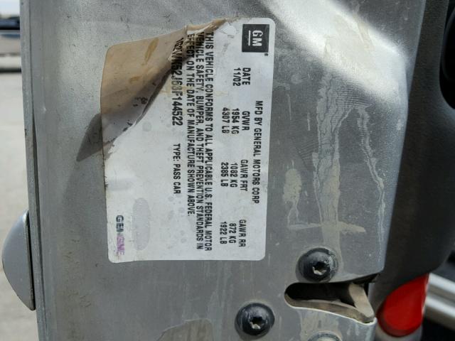 1G2WK52J63F144522 - 2003 PONTIAC GRAND PRIX SILVER photo 10