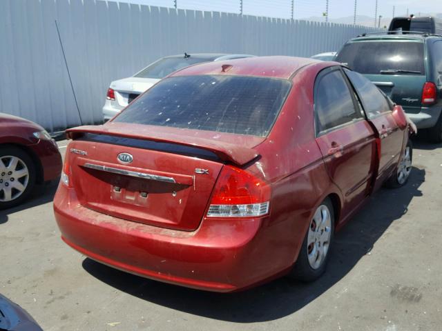 KNAFE122985577704 - 2008 KIA SPECTRA EX RED photo 4