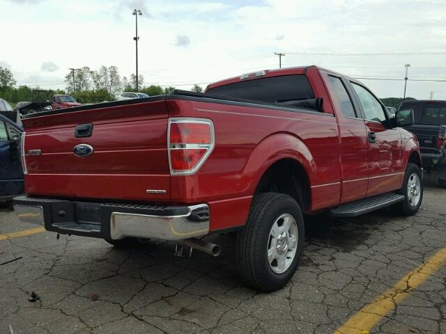 1FTEX1CM0CFA69066 - 2012 FORD F150 RED photo 4