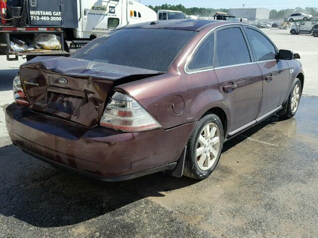 1FAHP23W79G102495 - 2009 FORD TAURUS BURGUNDY photo 4