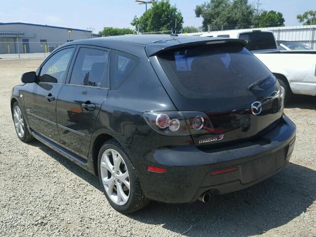 JM1BK344281116470 - 2008 MAZDA 3 HATCHBAC BLACK photo 3