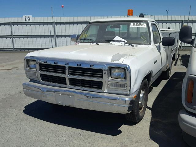 1B6ME3654PS239108 - 1993 DODGE D-SERIES D WHITE photo 2