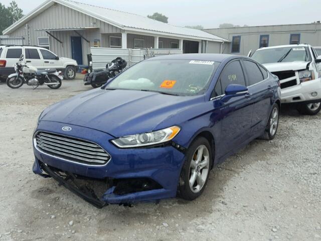 3FA6P0HR3DR113249 - 2013 FORD FUSION SE BLUE photo 2