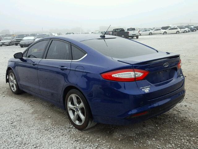 3FA6P0HR3DR113249 - 2013 FORD FUSION SE BLUE photo 3