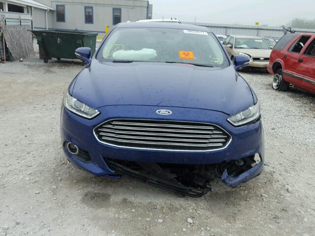 3FA6P0HR3DR113249 - 2013 FORD FUSION SE BLUE photo 9