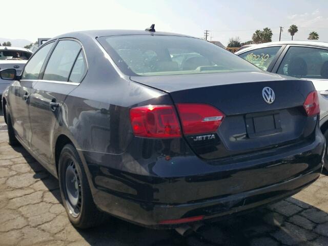 3VWD17AJ7EM356834 - 2014 VOLKSWAGEN JETTA SE BLACK photo 3