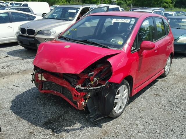 JHMGD38667S033773 - 2007 HONDA FIT S RED photo 2