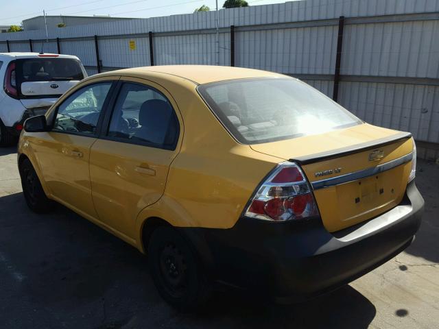 KL1TD5DE0AB113268 - 2010 CHEVROLET AVEO LS YELLOW photo 3