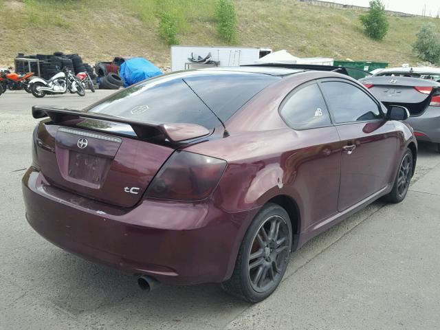 JTKDE177X60129909 - 2006 TOYOTA SCION TC BURGUNDY photo 4