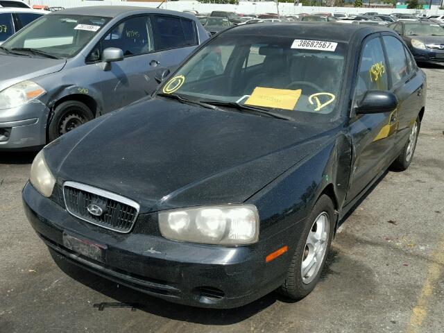 KMHDN45D12U269377 - 2002 HYUNDAI ELANTRA GL BLACK photo 2