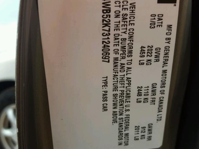 2G4WB52K731240697 - 2003 BUICK REGAL LS 棕色 照片 10