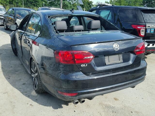 3VW4A7AJ9DM389297 - 2013 VOLKSWAGEN JETTA GLI BLACK photo 3