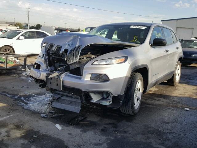 1C4PJLAB4EW270348 - 2014 JEEP CHEROKEE S SILVER photo 2