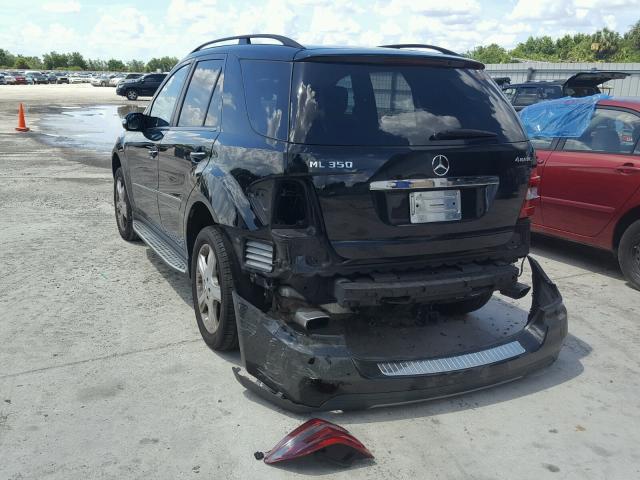 4JGBB86E27A170722 - 2007 MERCEDES-BENZ ML 350 BLACK photo 3