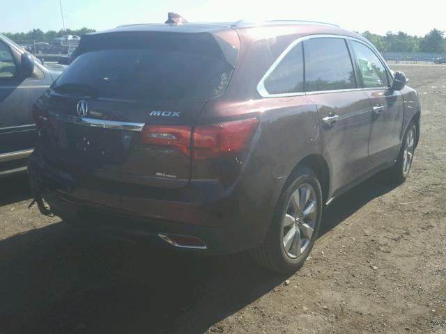 5FRYD4H84FB026263 - 2015 ACURA MDX ADVANC BURGUNDY photo 4