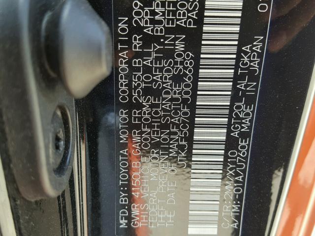 JTKJF5C70FJ006689 - 2015 TOYOTA SCION TC 双色 照片 10