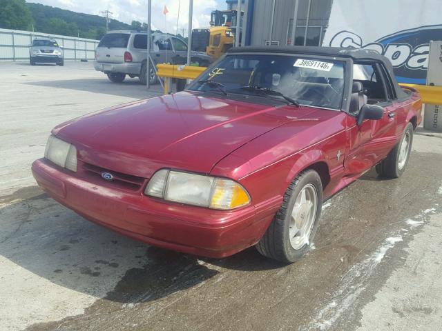 1FACP44M3PF147956 - 1993 FORD MUSTANG LX MAROON photo 2