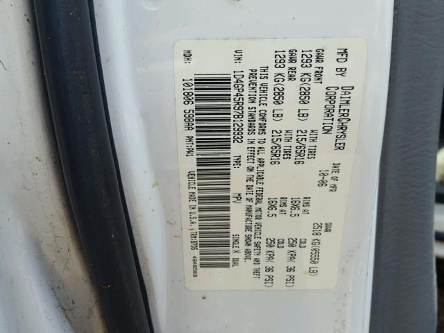 1D4GP45R97B129932 - 2007 DODGE CARAVAN SX WHITE photo 10