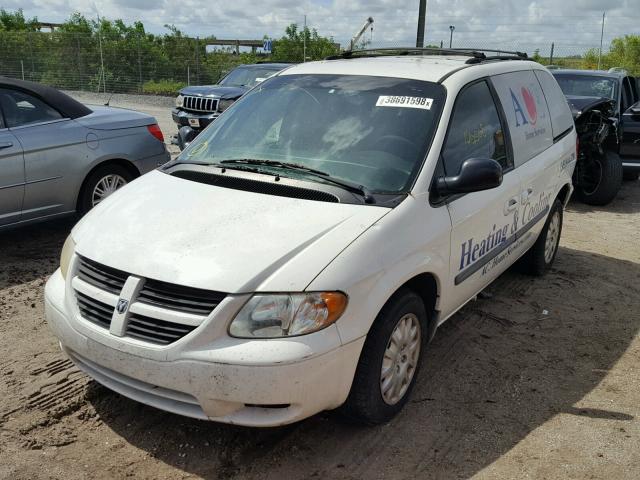 1D4GP45R97B129932 - 2007 DODGE CARAVAN SX WHITE photo 2