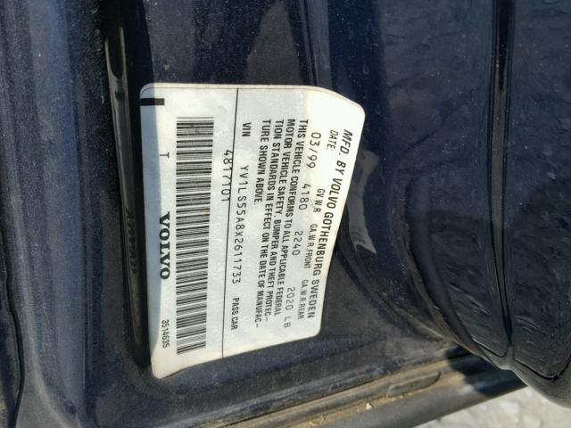 YV1LS55A8X2611733 - 1999 VOLVO S70 BLUE photo 10