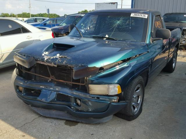 1B7HC16Y6WS713074 - 1998 DODGE RAM 1500 GREEN photo 2