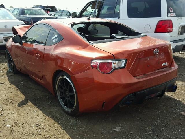 JF1ZNAA14D1710658 - 2013 SCION FRS ORANGE photo 3