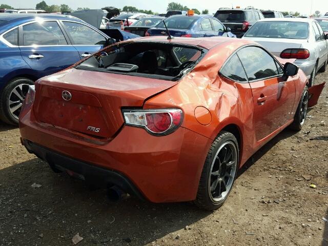 JF1ZNAA14D1710658 - 2013 SCION FRS ORANGE photo 4