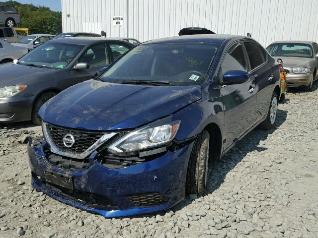 3N1AB7AP6HY203210 - 2017 NISSAN SENTRA S BLUE photo 2