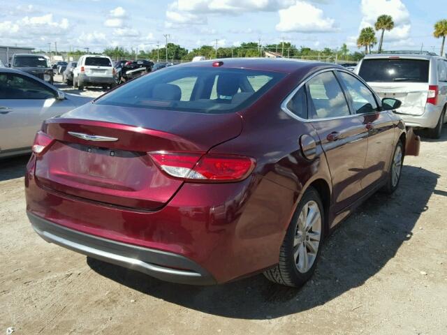 1C3CCCAB6FN594146 - 2015 CHRYSLER 200 LIMITE RED photo 4