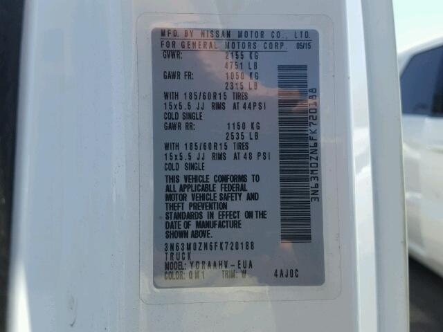 3N63M0ZN6FK720188 - 2015 CHEVROLET CITY EXPRE WHITE photo 10