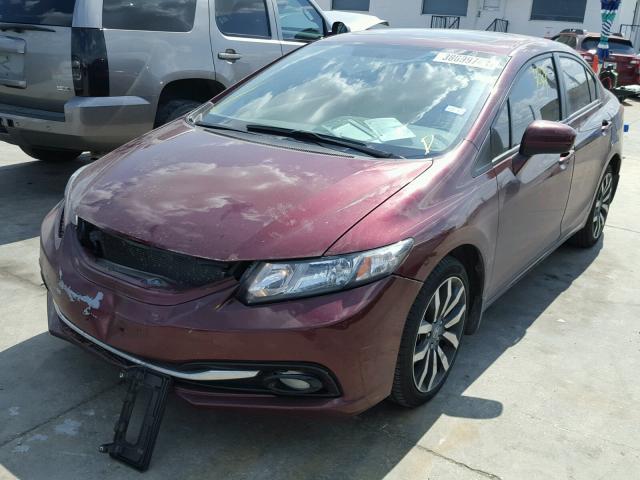 19XFB2F91EE083507 - 2014 HONDA CIVIC EXL BURGUNDY photo 2