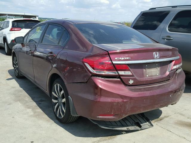 19XFB2F91EE083507 - 2014 HONDA CIVIC EXL BURGUNDY photo 3