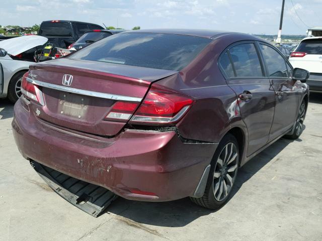 19XFB2F91EE083507 - 2014 HONDA CIVIC EXL BURGUNDY photo 4